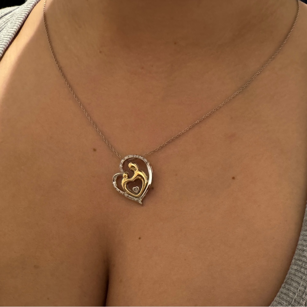 Heart Pendant Necklace in Gold and Silver